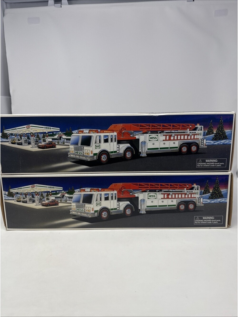 2000 Hess Fire Trucks 2 With Box -BRAND NEW Gas and Oil Kids Toy Collectable (2)